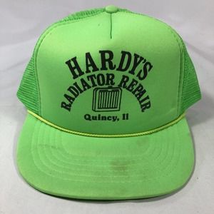 VINTAGE HARDYS RADIATOR REPAIR QUINCY ILLINOIS TRUCKER HAT CAP SNAPBACK MESH OSF
